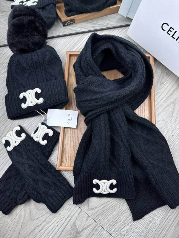 Celine Scarf Hat Gloves hm (117)