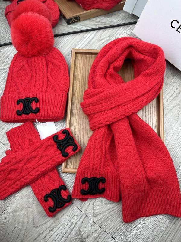 Celine Scarf Hat Gloves hm (118)