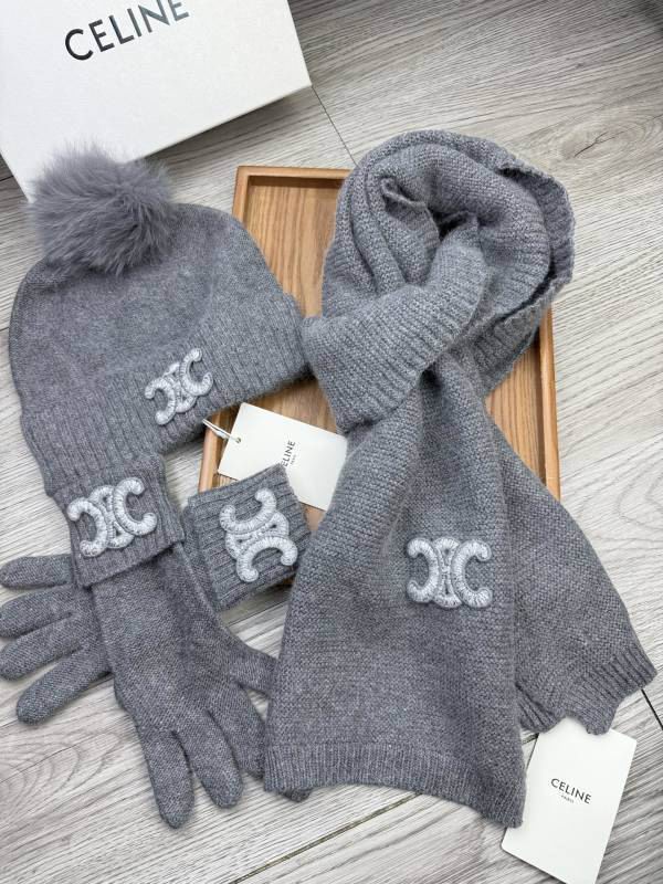 Celine Scarf Hat Gloves hm (147)