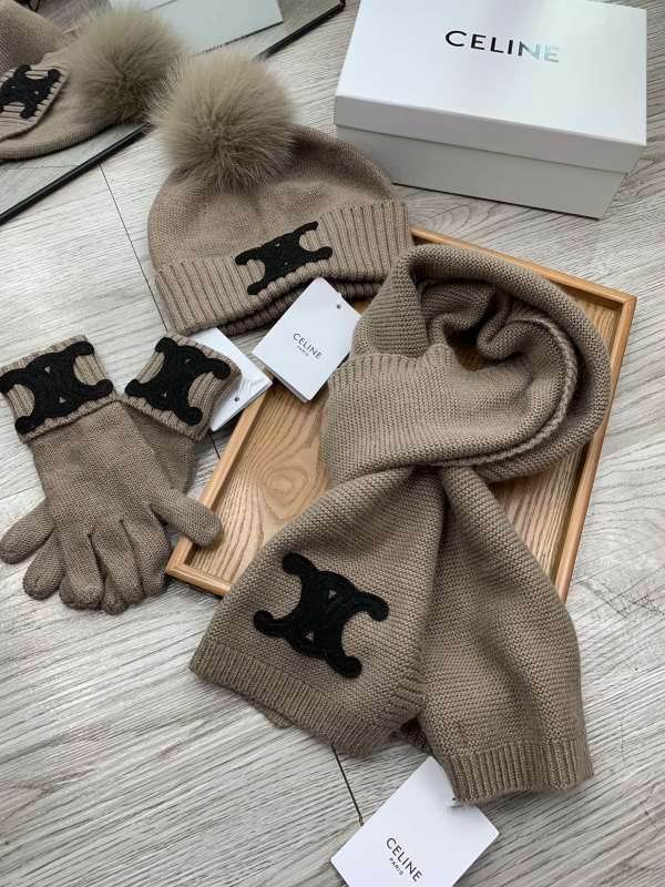 Celine Scarf Hat Gloves hm (156)