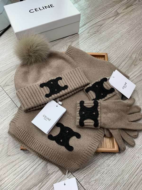 Celine Scarf Hat Gloves hm (157)