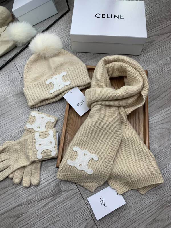Celine Scarf Hat Gloves hm (160)