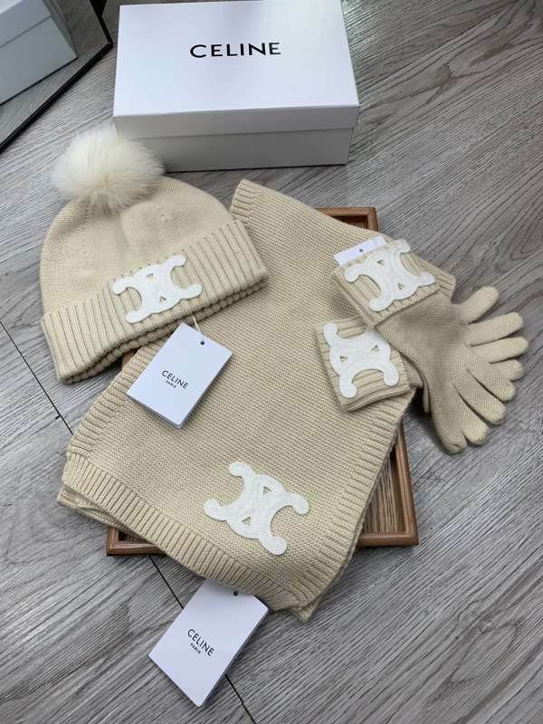 Celine Scarf Hat Gloves hm (161)
