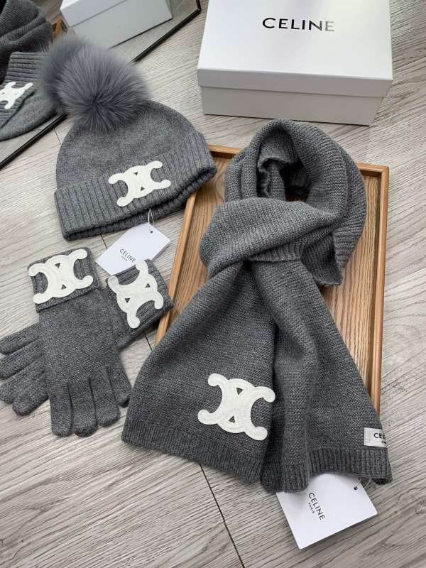 Celine Scarf Hat Gloves hm (162)