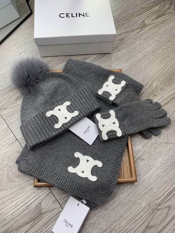 Celine Scarf Hat Gloves hm (163)