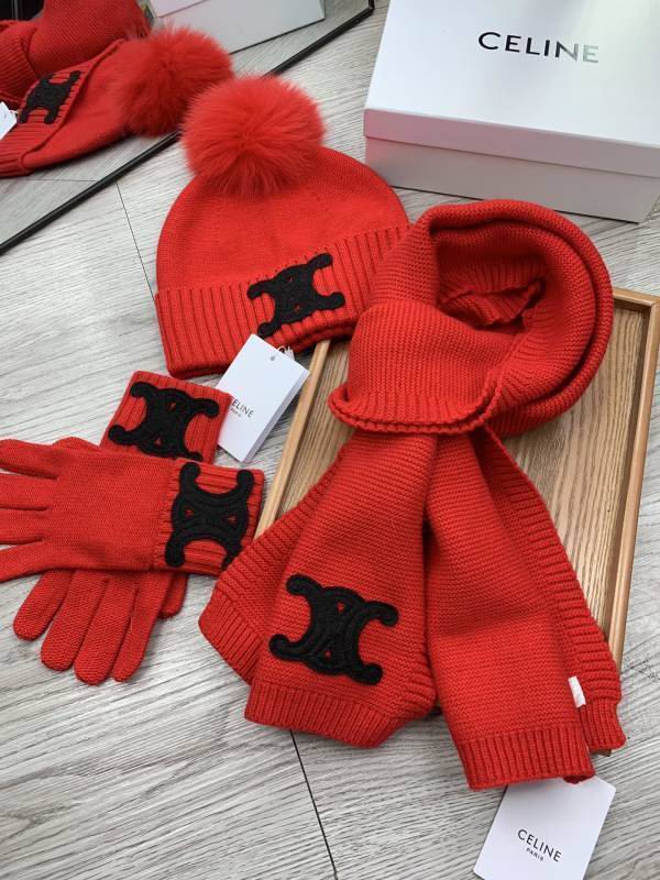 Celine Scarf Hat Gloves hm (164)
