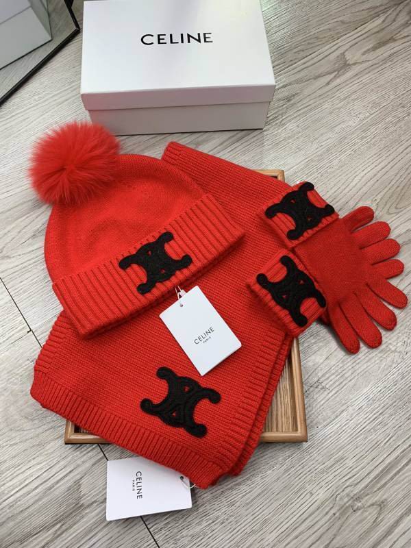 Celine Scarf Hat Gloves hm (165)