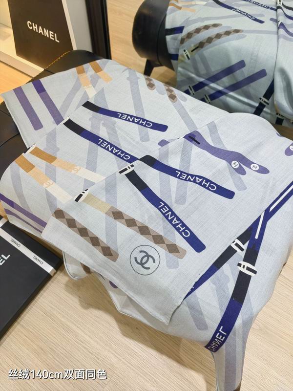 Chanel Scarf 140X140cm 70%羊绒30%真丝 E05 (5)