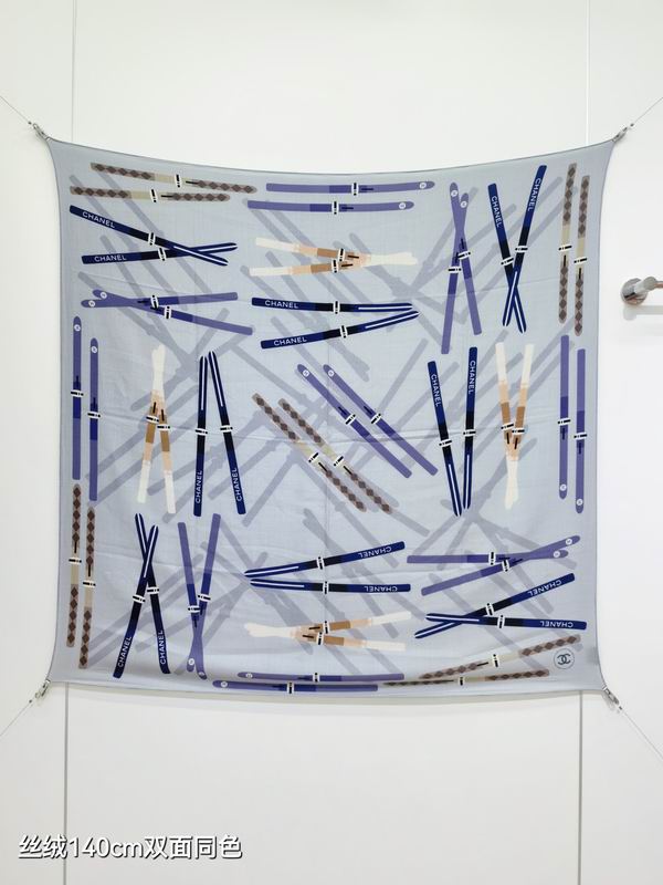 Chanel Scarf 140X140cm 70%羊绒30%真丝 E05 (8)