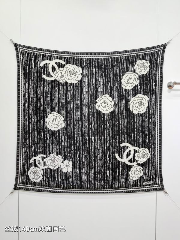 Chanel Scarf 140X140cm 70%羊绒30%真丝 E12 (8)