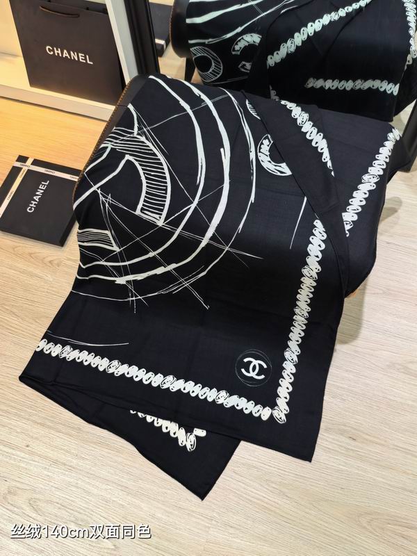 Chanel Scarf 140X140cm 70%羊绒30%真丝 E13 (6)