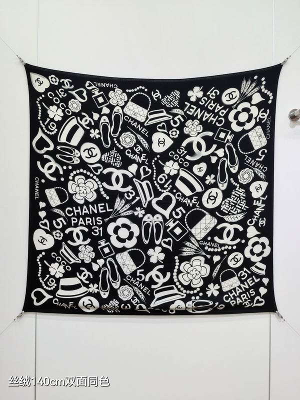 Chanel Scarf 140X140cm 70%羊绒30%真丝 E18 (18)