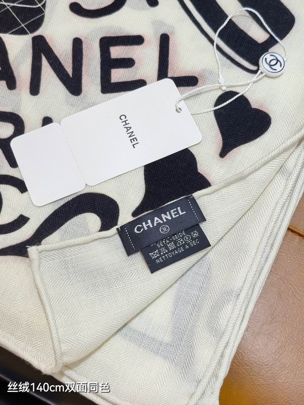Chanel Scarf 140X140cm 70%羊绒30%真丝 E18 (5)
