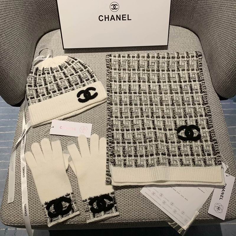Chanel Scarf Hat Gloves 180X30cm E01 (11)