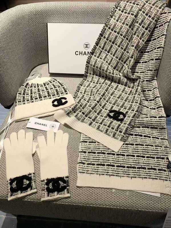 Chanel Scarf Hat Gloves 180X30cm E01 (15)