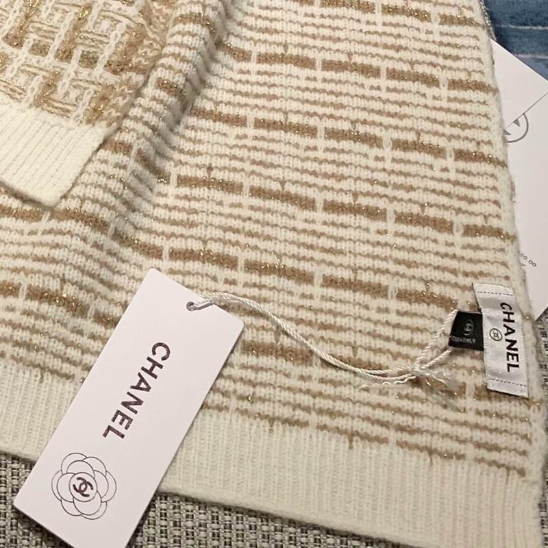 Chanel Scarf Hat Gloves 180X30cm E01 (20)