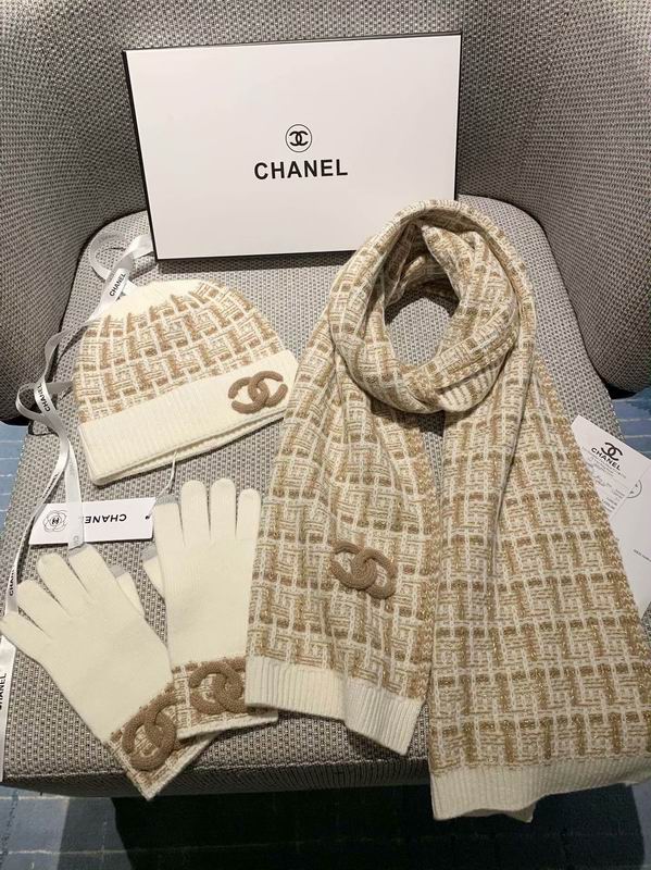 Chanel Scarf Hat Gloves 180X30cm E01 (26)