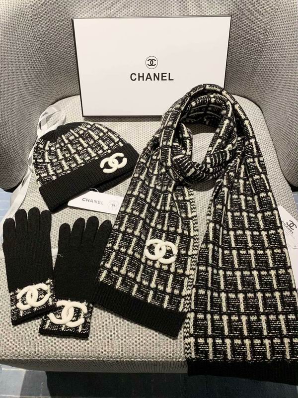 Chanel Scarf Hat Gloves 180X30cm E01 (8)