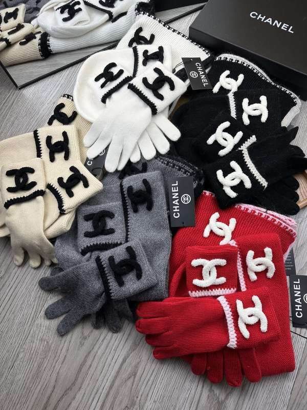 Chanel Scarf Hat Gloves hm (107)
