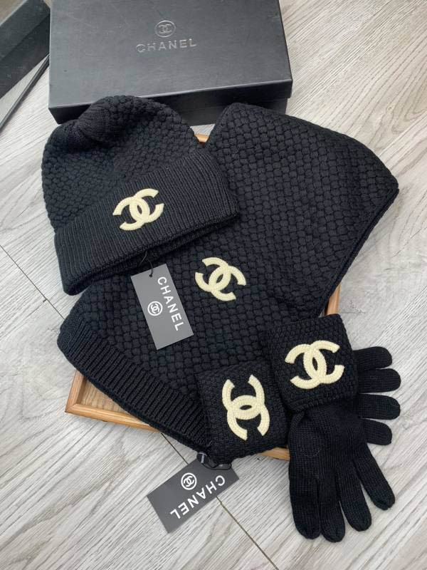 Chanel Scarf Hat Gloves hm (111)