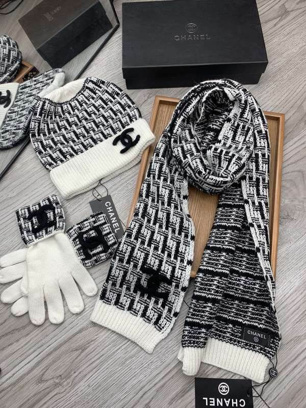 Chanel Scarf Hat Gloves hm (113)