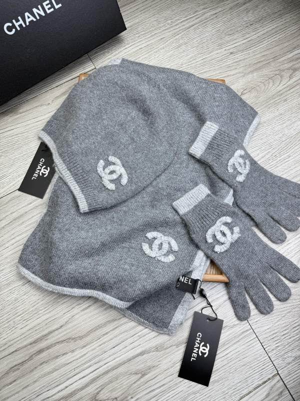 Chanel Scarf Hat Gloves hm (12)