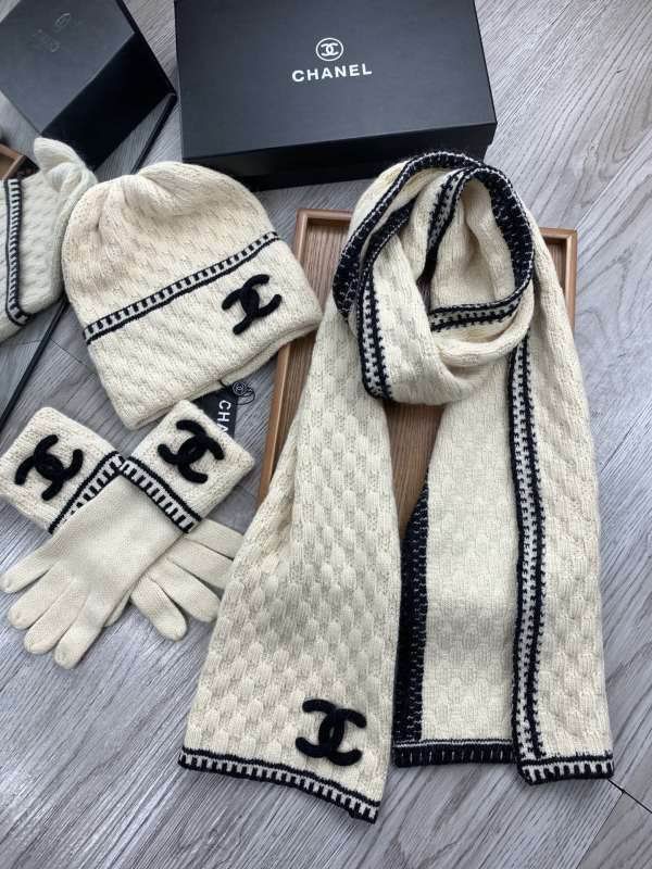 Chanel Scarf Hat Gloves hm (126)