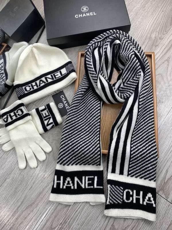 Chanel Scarf Hat Gloves hm (129)