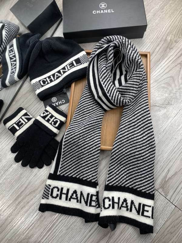 Chanel Scarf Hat Gloves hm (131)