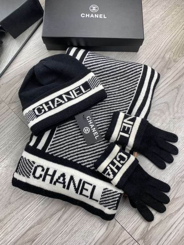 Chanel Scarf Hat Gloves hm (132)