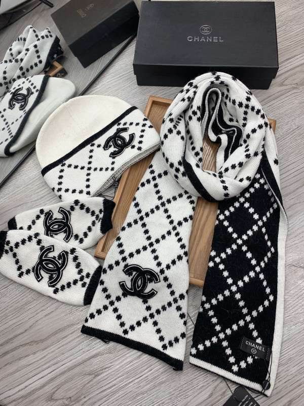 Chanel Scarf Hat Gloves hm (134)