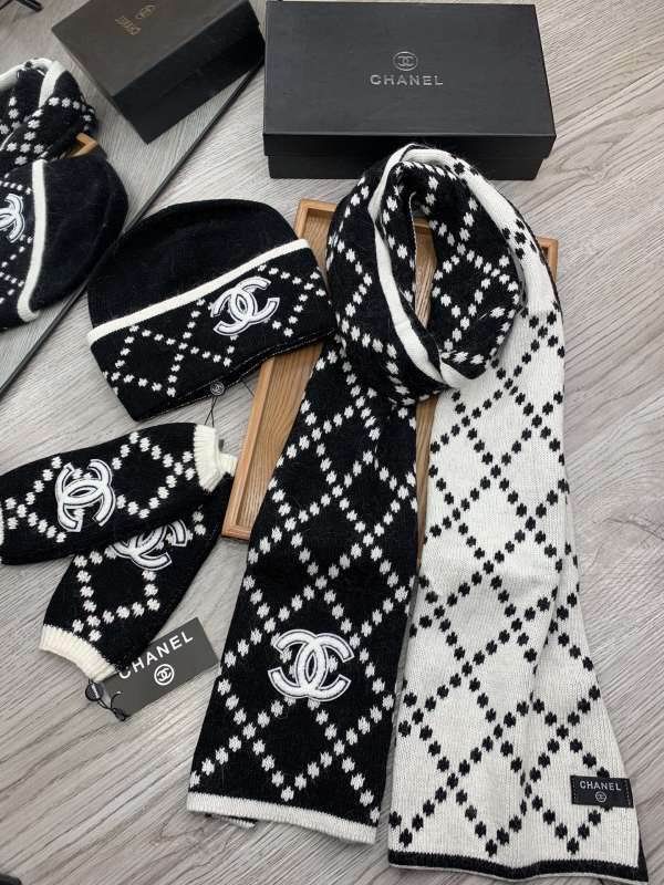 Chanel Scarf Hat Gloves hm (136)