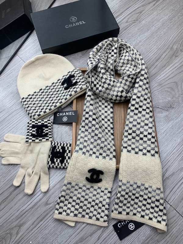 Chanel Scarf Hat Gloves hm (143)