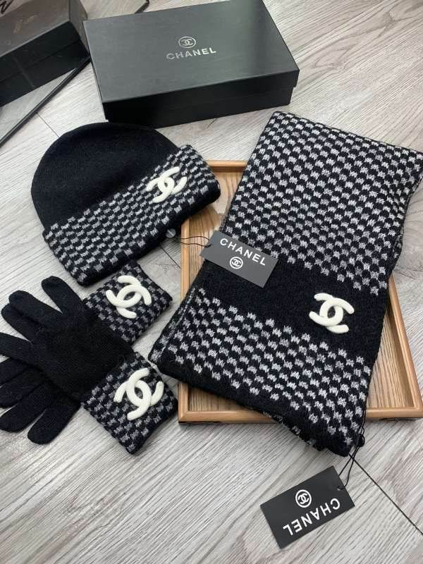 Chanel Scarf Hat Gloves hm (146)