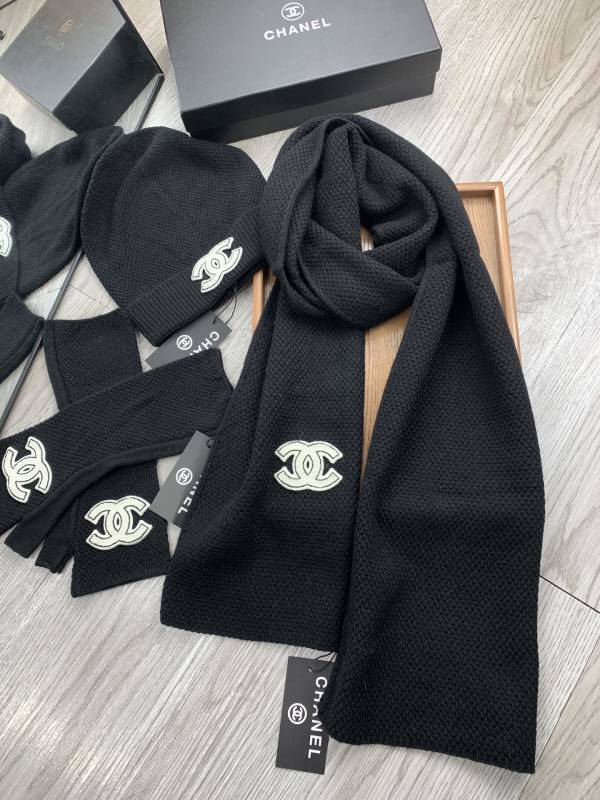 Chanel Scarf Hat Gloves hm (148)
