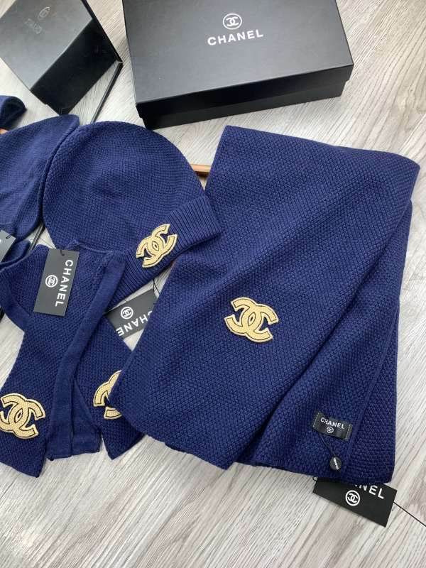 Chanel Scarf Hat Gloves hm (153)