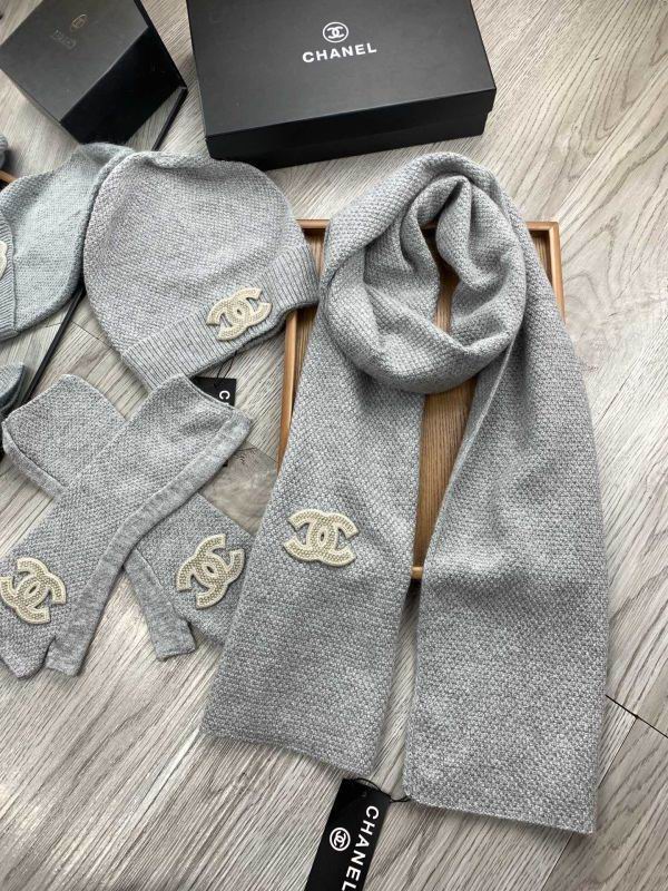 Chanel Scarf Hat Gloves hm (154)