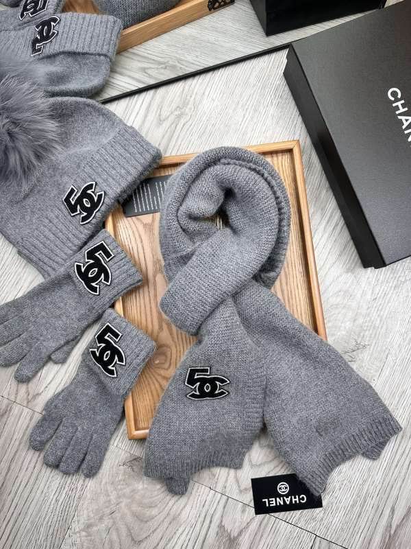 Chanel Scarf Hat Gloves hm (178)