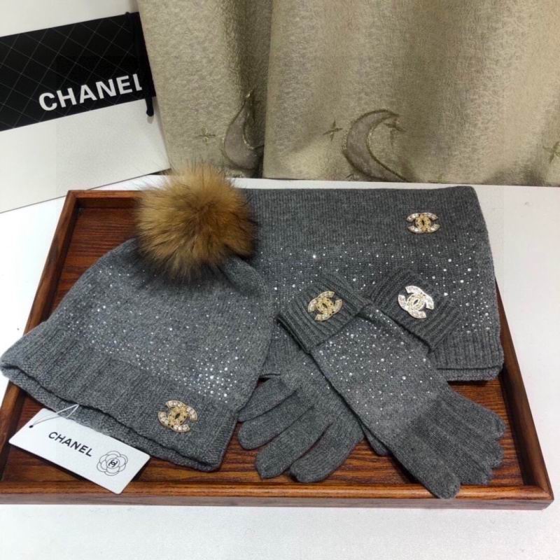 Chanel Scarf Hat Gloves hm (190)