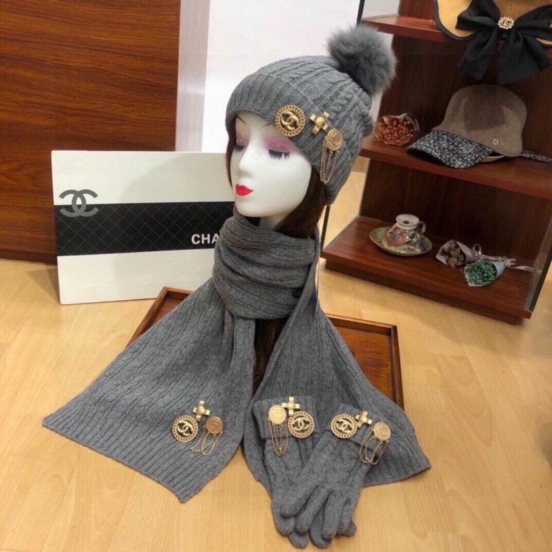 Chanel Scarf Hat Gloves hm (196)
