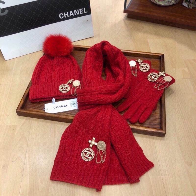 Chanel Scarf Hat Gloves hm (197)