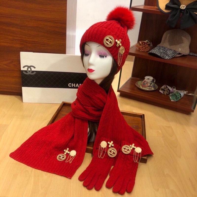 Chanel Scarf Hat Gloves hm (199)