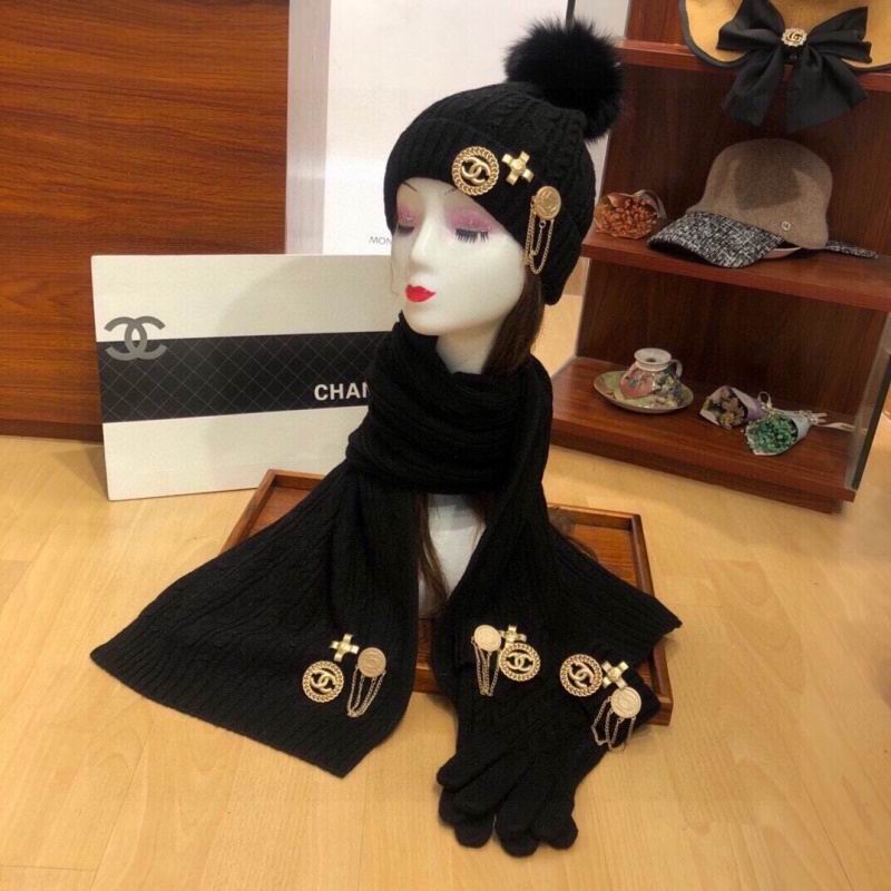 Chanel Scarf Hat Gloves hm (202)