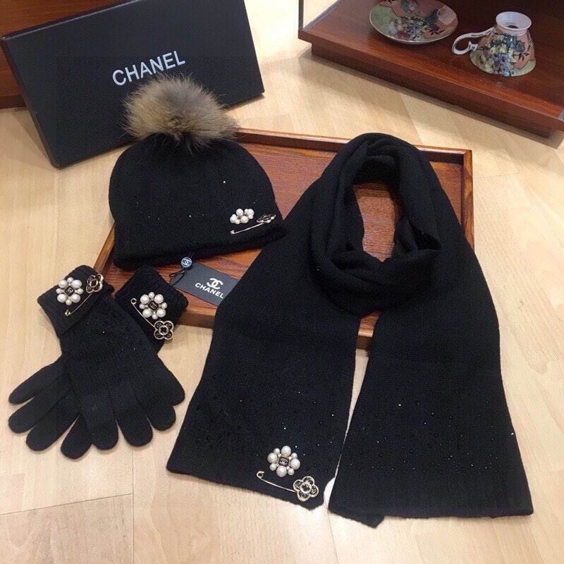 Chanel Scarf Hat Gloves hm (205)