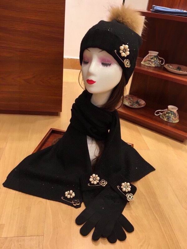 Chanel Scarf Hat Gloves hm (206)