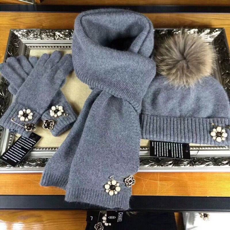 Chanel Scarf Hat Gloves hm (215)