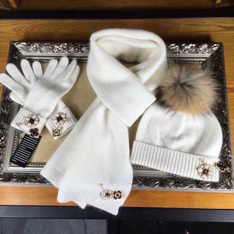 Chanel Scarf Hat Gloves hm (217)