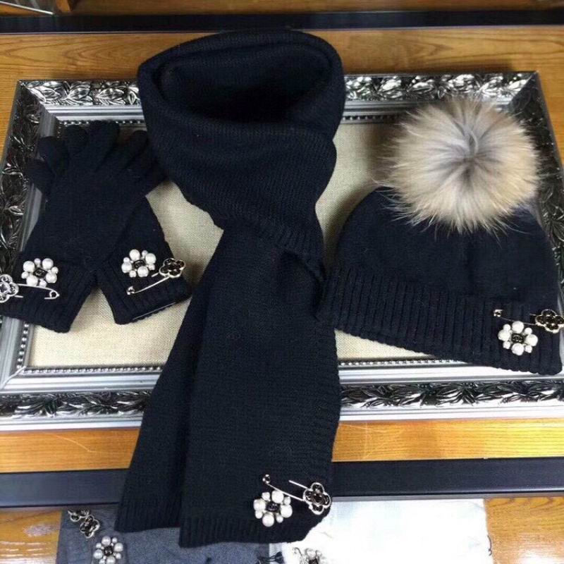 Chanel Scarf Hat Gloves hm (219)