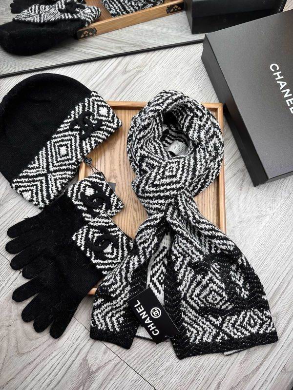 Chanel Scarf Hat Gloves hm (94)