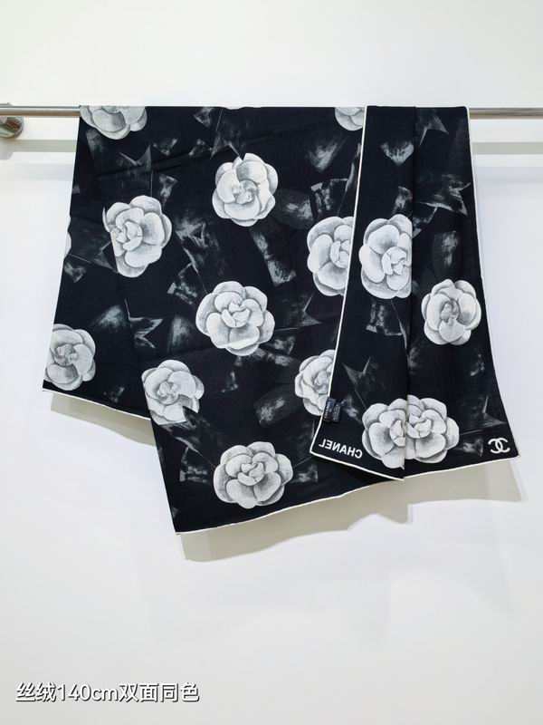Chanel scarf 140X140cm 70%羊绒30%真丝 E25 (12)